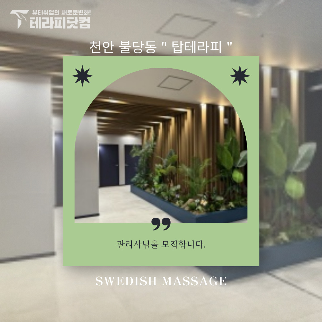천안 불당동 [탑테라피] 마사지구인구직 인스타 포스팅